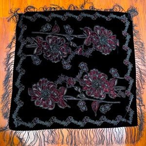 Euc large fringe silk scarf